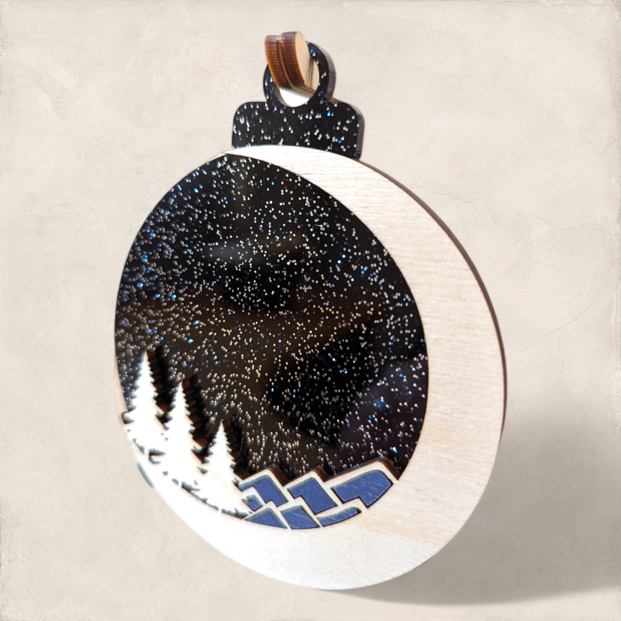 Moon and Mountains Family Ornament