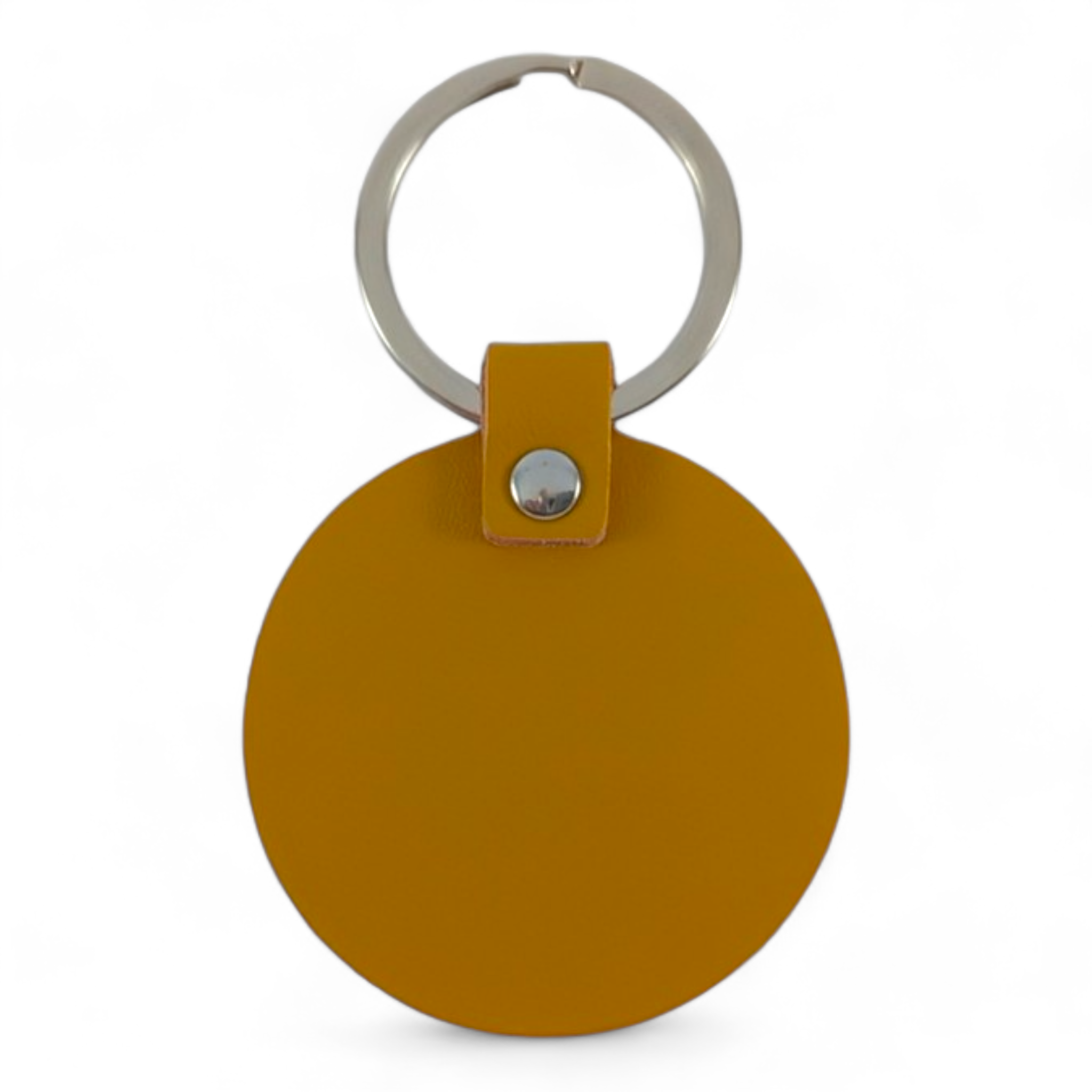 Personalized Circle Leather Like Keychain