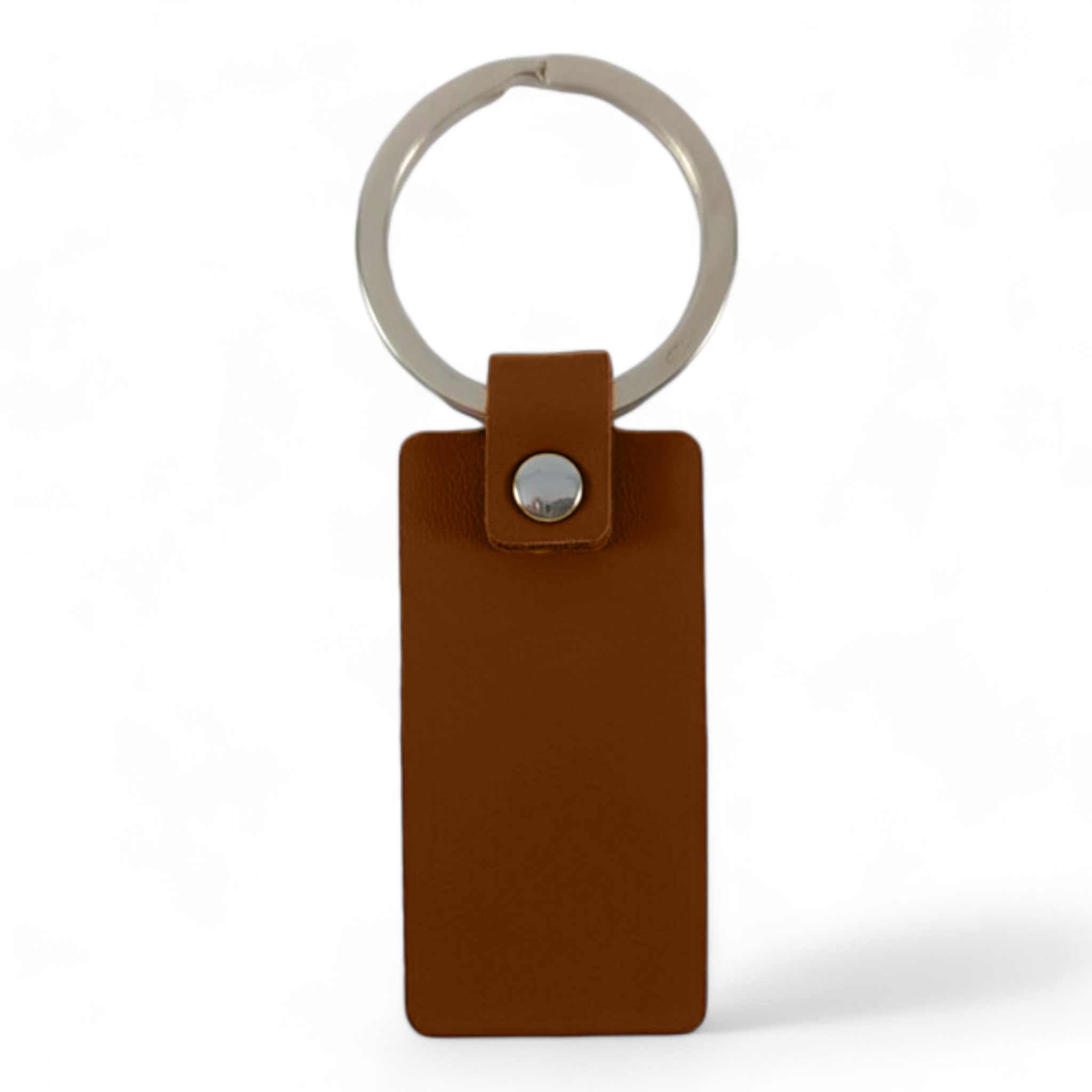 Personalized Rectangle Leather Like Keychain