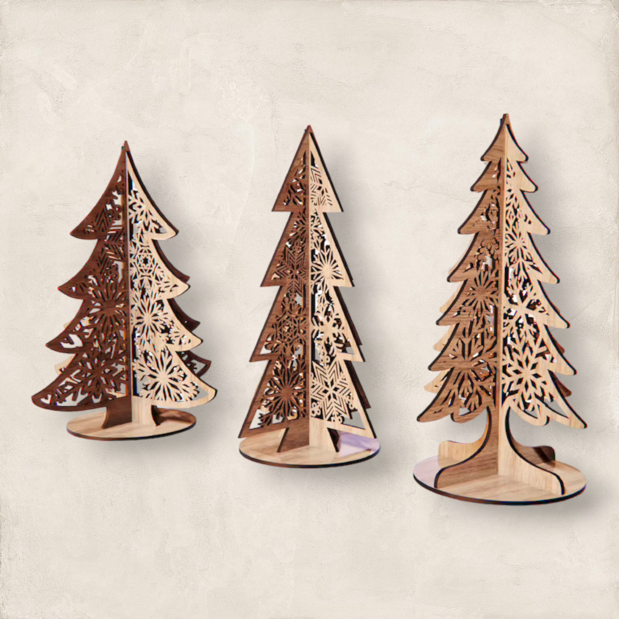 * Christmas Tree Table Decorations Set of 3